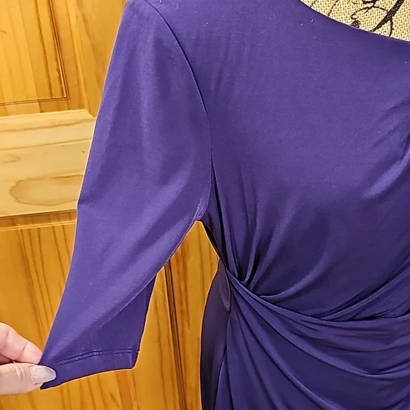 Size 14 connected apparel new without tags purple 3/4 length sleeve dress - Picture 6 of 11